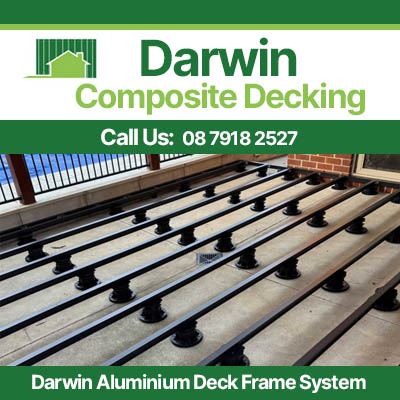 Aluminium deck frame system installation in Darwin for composite decking foundation