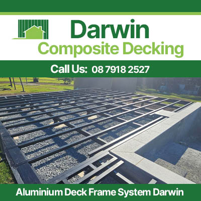 Aluminium deck frame system Darwin with structural joists for rooftop decking installation
