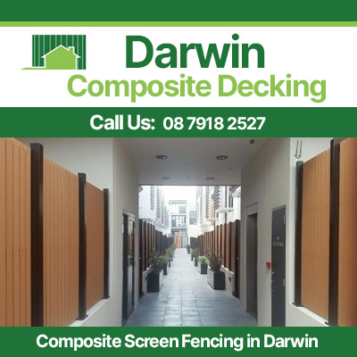 Composite screen fencing in Darwin commercial property creating private courtyard spaces
